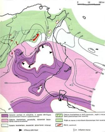 Figure 3: La Tunisie à l’Aptien, il y a 112 Ma