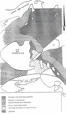 Figure 4: La Tunisie à l’Eocène, il y 50 Ma