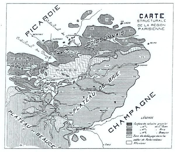 Figure 2: Extrait Guides Géologiques Régionaux Paris et Région Parisienne (Masson ed.)