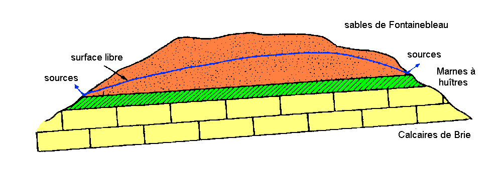 Figure 3: nappe libre des Sables de Fontainebleau