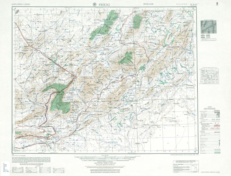Carte topographique de FIGUIG et AIN SEFRA 1/250,000