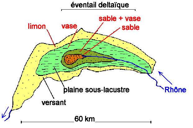 Figure 19: distribution des matériaux dans le Lac Léman