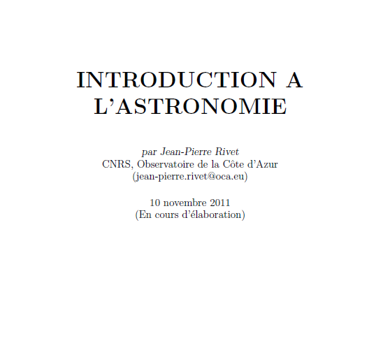 Introduction à l'astronomie