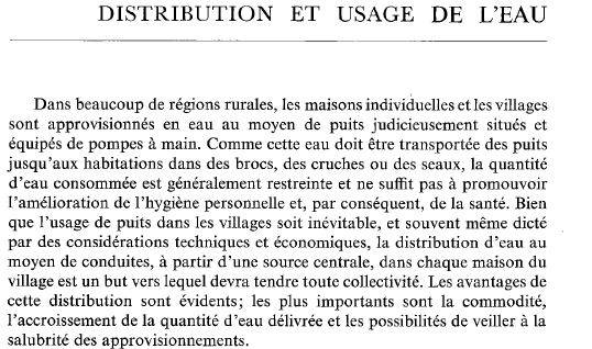 Distribution et usage de l'eau