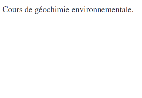 Géochimie environnementale