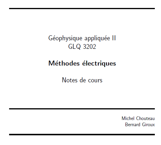 Géophysique appliquée (Méthodes électriques)