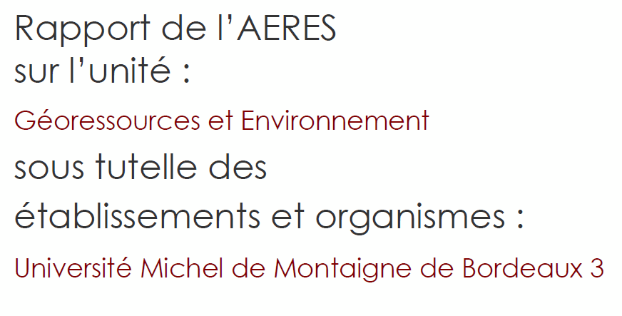 Géoressources et Environnement