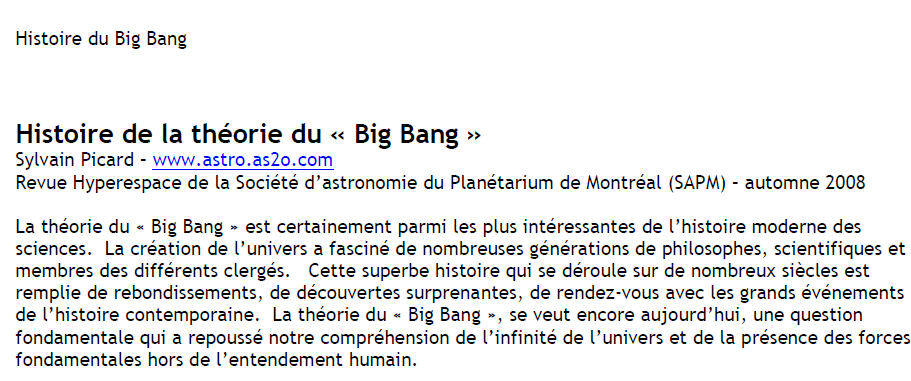 Histoire du Big Bang