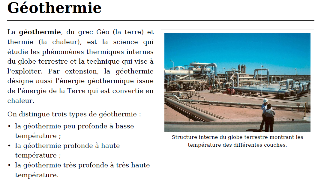 La géothermie