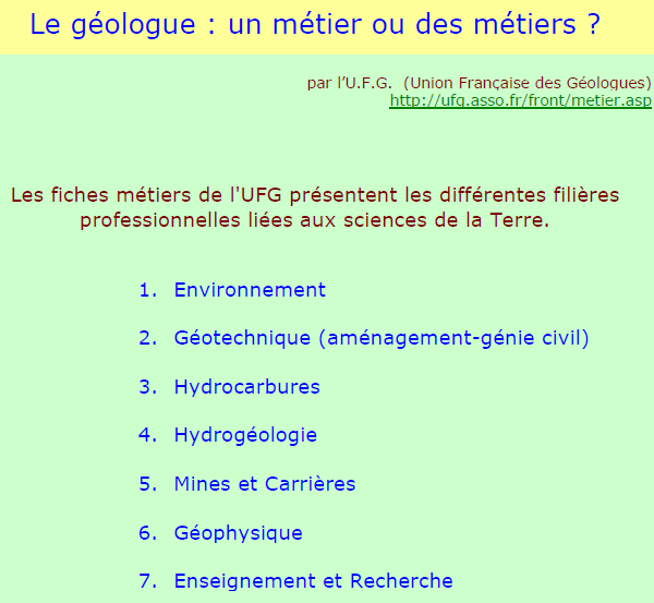 Le géologue un métier ou des métiers ?