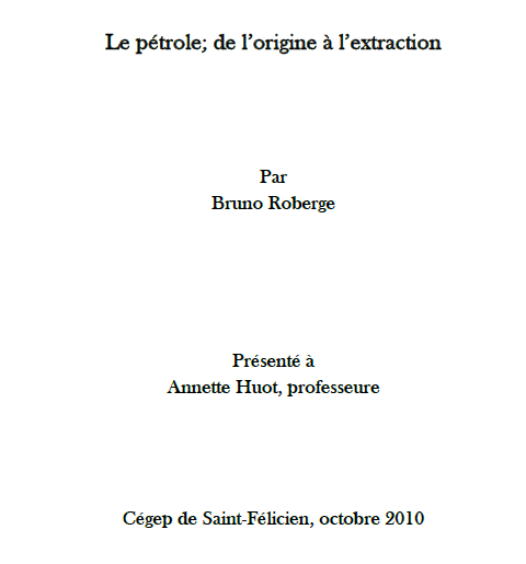 Le pétrole de l'origine à l'extraction