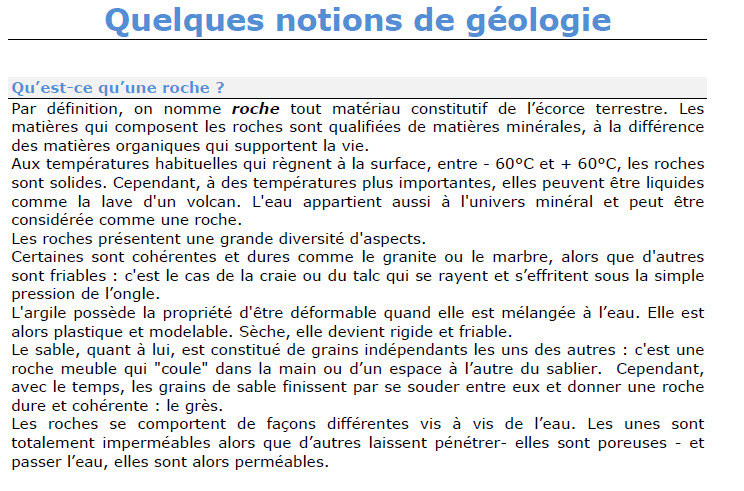Quelques notions de géologie