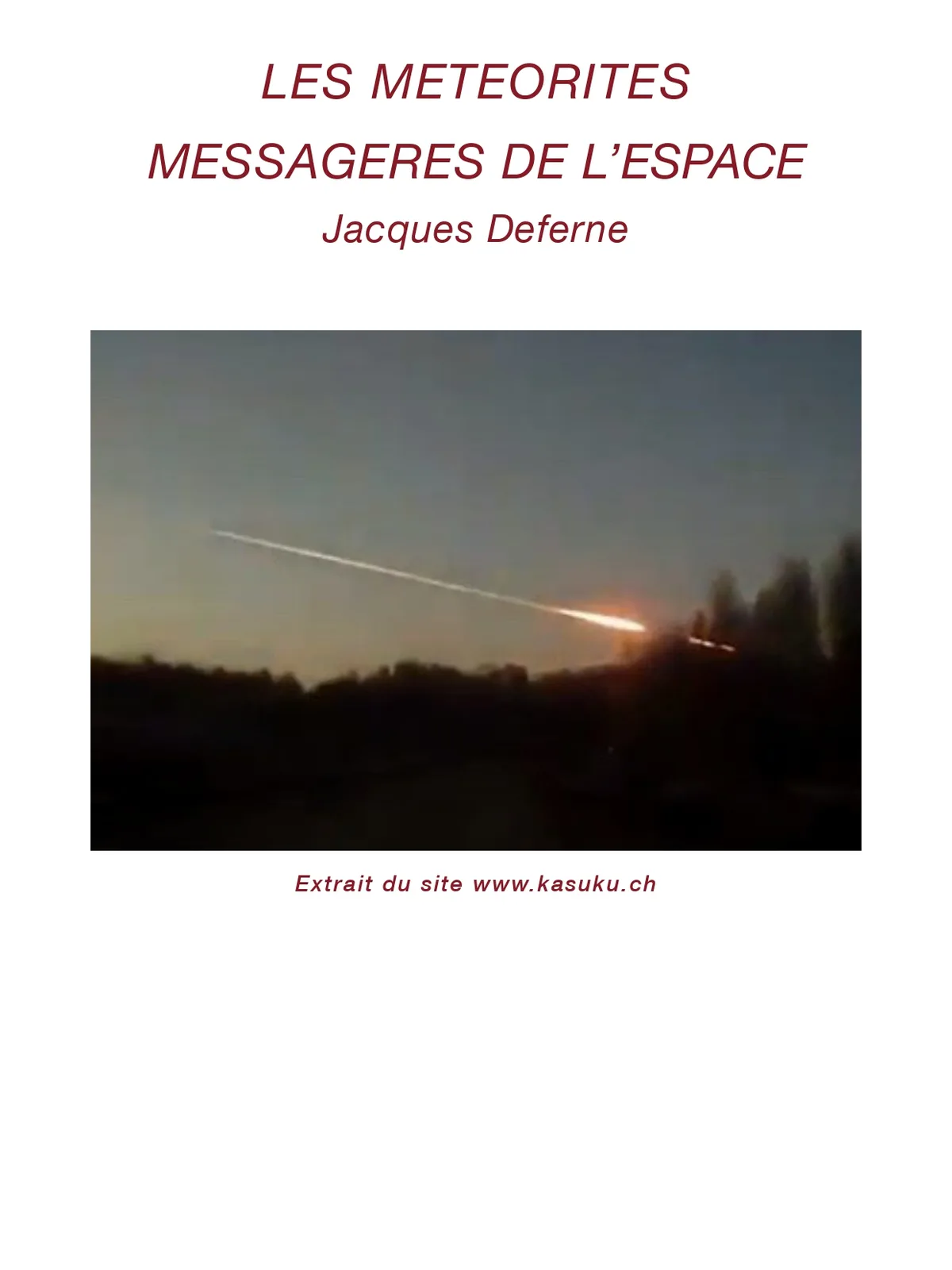 Les météorites messagères de l'espace
